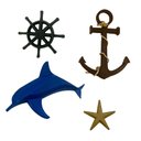 Ver imagem 1 de Kit Âncora Golfinho Estrela do Mar Timão - Decoração Piscina Praia Marina Restaurante Beira Mar