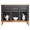 Ver imagem 2 de Buffet Antoine Preto 3 Portas 3 Gavetas Base Amendoa 114cm - 54724