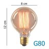 Lampada Retro Vintage G 80 Filamento Carbono Thomas Edson G-80 g80 Decorshop - 2