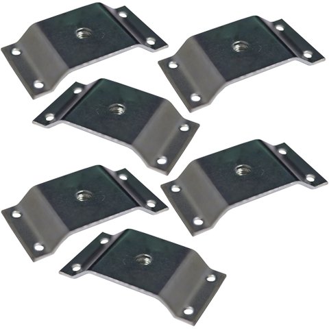 Kit 6 Chapinhas Chapa Elevada Fixação Pés Palito Rosca 5/16 Zincado G59 Gran Belo Puff Aparador Banc