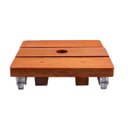 Ver imagem 4 de Suporte para Vaso de Planta Quadrado com Rodinhas Cristal 25cm