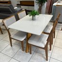 Ver imagem 3 de Conjunto Mesa de Jantar C/ Tampo de Vidro 1,20m + 4 Cadeiras