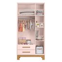 Ver imagem 3 de Guarda Roupa Infantil Q Encanto Slim 4340 Rosa Acetinado Ambiente - Qmovi