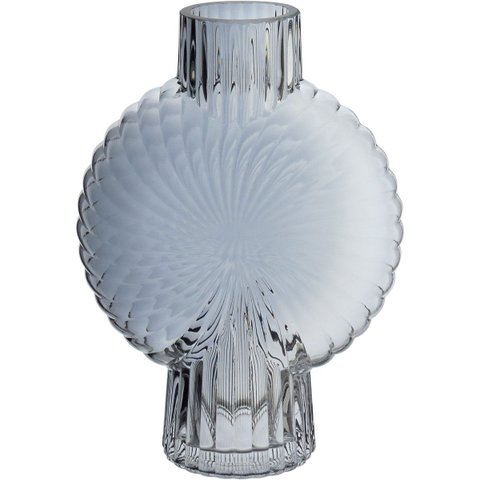 Vaso Decorativo Enfeite Planta Caracol Vidro 24x17x6cm Fumê