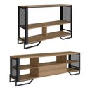 Ver imagem 1 de Rack 180 Cm Gaveta Aparador 130 Cm Industrial 17x21 Mell Preto Pp