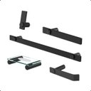 Ver imagem 1 de Kit de Acessórios para Banheiro 5 Peças Completo Suporte Grego Metal Preto Fosco Modelo Patmos