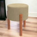 Ver imagem 1 de Banqueta Estofada Estrutura Reforçada Banquinho de Loja Puff:Bege
