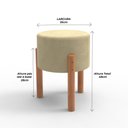 Ver imagem 3 de Banqueta Estofada Estrutura Reforçada Banquinho de Loja Puff:Bege