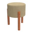 Ver imagem 2 de Banqueta Estofada Estrutura Reforçada Banquinho de Loja Puff:Bege