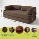 Ver imagem 2 de Sofá Cama Orbe 1,90m Xpand Tech Tecido Boucle Marrom Cama Inbox