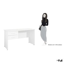 Mesa para Escritório Escrivaninha com 2 Gavetas Branco - 5