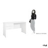 Mesa para Escritório Escrivaninha com 2 Gavetas Branco - 5