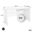 Ver imagem 4 de Mesa para Escritório Escrivaninha com 2 Gavetas Branco