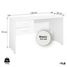 Mesa para Escritório Escrivaninha com 2 Gavetas Branco - 4