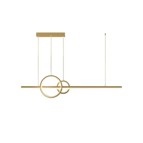 Pendente Moderno Dourado 90cm Led 28w 3000k Bivolt 14549-pl