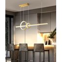 Ver imagem 5 de Pendente Moderno Dourado 90cm Led 28w 3000k Bivolt 14549-pl
