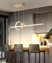 Ver imagem 5 de Pendente Moderno Dourado 90cm Led 28w 3000k Bivolt 14549-pl