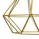 Ver imagem 3 de Kit 2 Pendente Aramado Poptem Diamante Pequeno Dourado Metal 19cm Luminária Lustre Sala