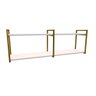 Nicho Industrial 2 Prateleiras Copacabana Ferro Dourado Tampo Branco 120cm - 1