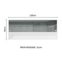 Ver imagem 3 de Armário Aéreo 120cm 2 Portas Correr Vidro Neutral 1 Nicho Branco para Cozinhas Glamy, Lux e Reims