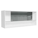 Ver imagem 2 de Armário Aéreo 120cm 2 Portas Correr Vidro Neutral 1 Nicho Branco para Cozinhas Glamy, Lux e Reims