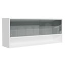 Ver imagem 1 de Armário Aéreo 120cm 2 Portas Correr Vidro Neutral 1 Nicho Branco para Cozinhas Glamy, Lux e Reims