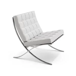 Poltrona Barcelona Cromada Sintético - Branco