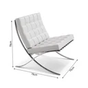 Ver imagem 3 de Poltrona Barcelona Cromada Sintético - Branco