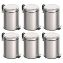 Ver imagem 1 de Kit com 6 Lixeiras Brasil Inox Tramontina 5 Litros com Pedal