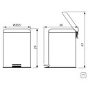 Ver imagem 2 de Kit com 6 Lixeiras Brasil Inox Tramontina 5 Litros com Pedal