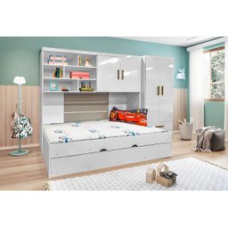 Jogo de Quarto Chiara 4 Peças - Roupeiro 2 portas, Módulo Aéreo e Cama com Auxiliar - Phoenix Baby - 6