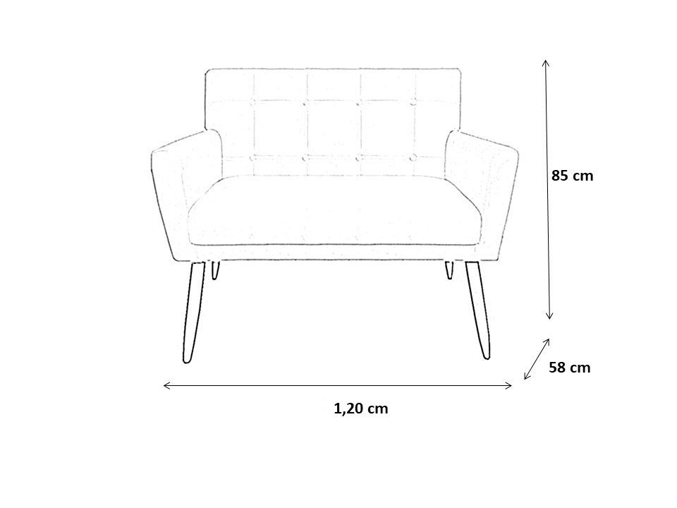 Kit Namoradeira + 1 Poltrona Decorativa Onix Suede Marrom Pés Madeira Ms Decor - 2