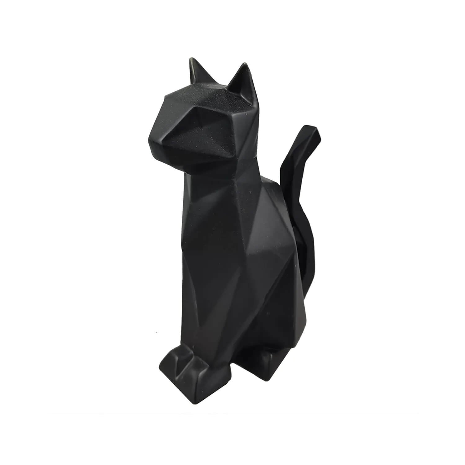 Gato Geometric Noir - Decoração Opaca em Preto