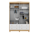 Ver imagem 2 de Guarda Roupa Infantil Elô 4 Portas - Moveis Peroba Amendoa/off White