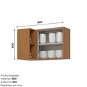 Ver imagem 3 de Aéreo Canto Reto 01 Porta com Nicho Decorativo 95cm Venaly C587 Duna Cristal - Henn