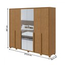 Ver imagem 4 de Guarda-roupa Casal Imperatore 6 Portas 6 Gavetas 100% Mdf com Espelho 81668.285 Amêndoa Clean - Móve