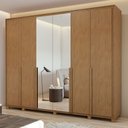 Ver imagem 1 de Guarda-roupa Casal Imperatore 6 Portas 6 Gavetas 100% Mdf com Espelho 81668.285 Amêndoa Clean - Móve
