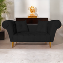 Ver imagem 2 de Namoradeira Recamier Sofá Decorativo 02 Lugares Dubai Corino Preto - Incasa Decor
