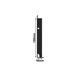 Rodape de Poliestireno Liso 3496 15cm Preto Santa Luzia:preto - 2