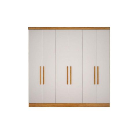 Modulado de Quarto Guarda Roupa Rizon C/ 6 Portas e 8 Gavetas Freijo Cumaru C/ Fendi - Novo