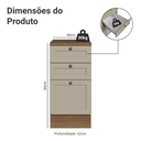 Ver imagem 3 de Balcão de Cozinha 40 cm 3 Gavetas Rustic/Crema Vik Madesa