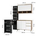 Ver imagem 4 de Cozinha Completa 4 Peças E Balcão Branco Laca E Preto