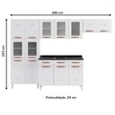 Ver imagem 4 de Armário de Cozinha Compacta de Aço Completa Mirage New 14 Portas 2 Gavetas Branco 815484 - Pnr Móvei