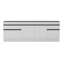Ver imagem 6 de Kit com 2 Balcões de Cozinha 150cm e 70cm com Rodapé Veneza Multimóveis V2108 Branco/preto