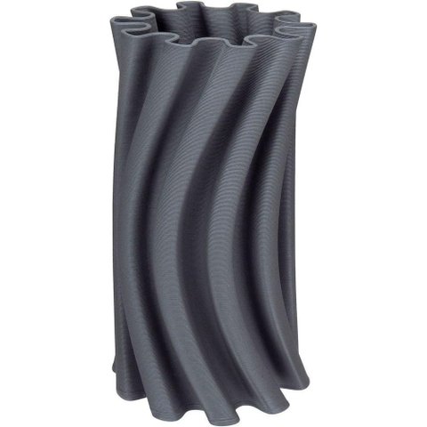 Vaso Decorativo Enfeite Casa Aparador 3d Home&co Cerâmica 31x16x16cm Cinza