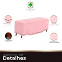 Ver imagem 3 de Calçadeira Baú Casal Estofada Maitê Veludo Cor Rosa Bebe