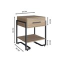 Ver imagem 5 de Quarto Adulto Industrial com Roupeiro Closet Cômoda e Mesa de Cabeceira Cor:Carvalho Oak com Preto