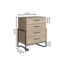 Ver imagem 3 de Quarto Adulto Industrial com Roupeiro Closet Cômoda e Mesa de Cabeceira Cor:Carvalho Oak com Preto