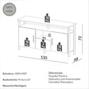 Ver imagem 3 de Balcão Industrial para Sala 135cm MDF Dalla Costa Casa Lar Cor:Freijó com Preto Fosco