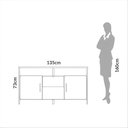 Ver imagem 5 de Balcão Industrial para Sala 135cm MDF Dalla Costa Casa Lar Cor:Freijó com Preto Fosco